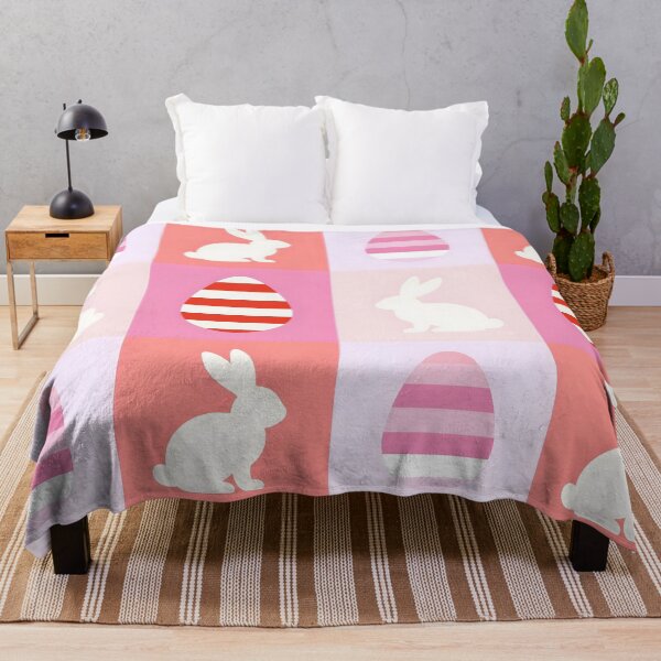 Item preview, Cute Bunny and Egg Pattern Throw Pillow Design designed and sold by FestivityFinds.