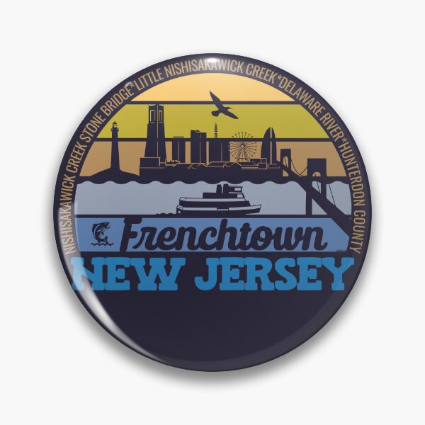 Item preview, Frenchtown New Jersey Sunset Retro Vintage Local Pride Logo designed and sold by CRHPOD20.