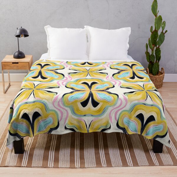 Item preview, Abstract Colorful Floral Throw Pillow Design designed and sold by FestivityFinds.
