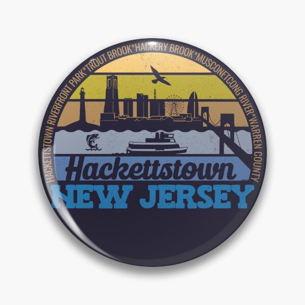 Item preview, Hackettstown New Jersey Sunset Retro Vintage Local Pride Logo designed and sold by CRHPOD20.