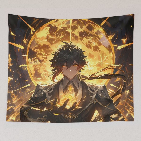 Item preview, Zhongli Genshin Impact Geo Archon Golden Aura designed and sold by Tokyonomad.