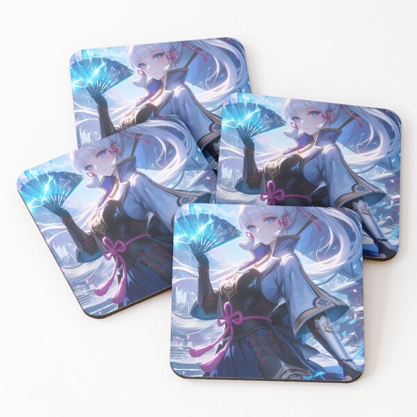 Item preview, Kamisato Ayaka Genshin Impact Cryo Kimono Umbrella Elegance designed and sold by Tokyonomad.
