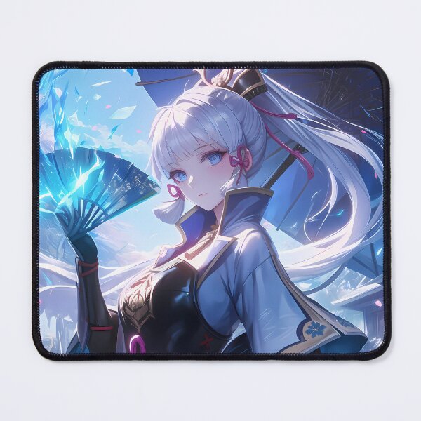 Item preview, Kamisato Ayaka Genshin Impact Cryo Kimono Umbrella Elegance designed and sold by Tokyonomad.