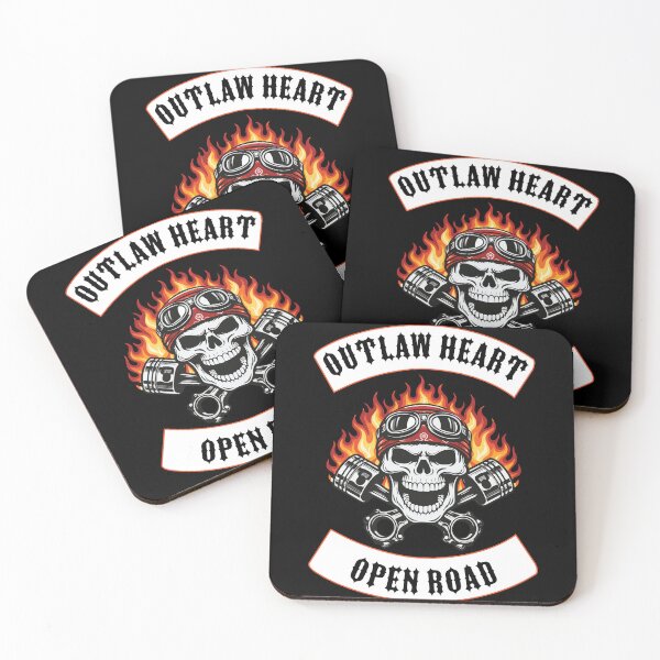 Item preview, Biker Skull Rocker – Outlaw Heart Open Road designed and sold by Freki & Geri.