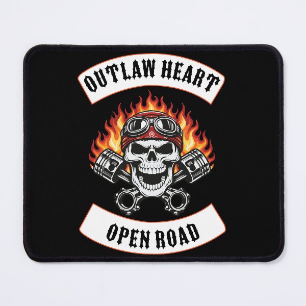 Item preview, Biker Skull Rocker – Outlaw Heart Open Road designed and sold by Freki & Geri.