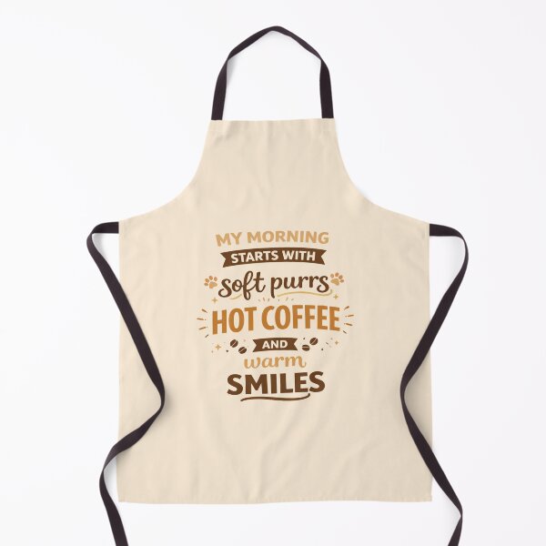 Item preview, My Morning Starts with Soft Purrs and Hot Coffee – Cute Cat Lover Quote designed and sold by Mindworx21.