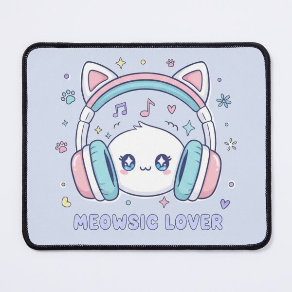 Item preview, Meowsic Lover: Musical cat with headphones designed and sold by EsenciaZen.