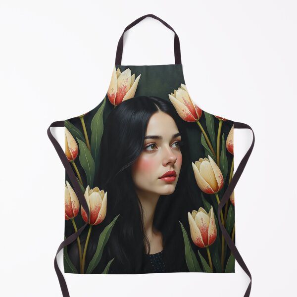 Item preview, Midnight Tulip Muse - Elegant Dark Botanical Portrait designed and sold by Dream Bloom Gallery.