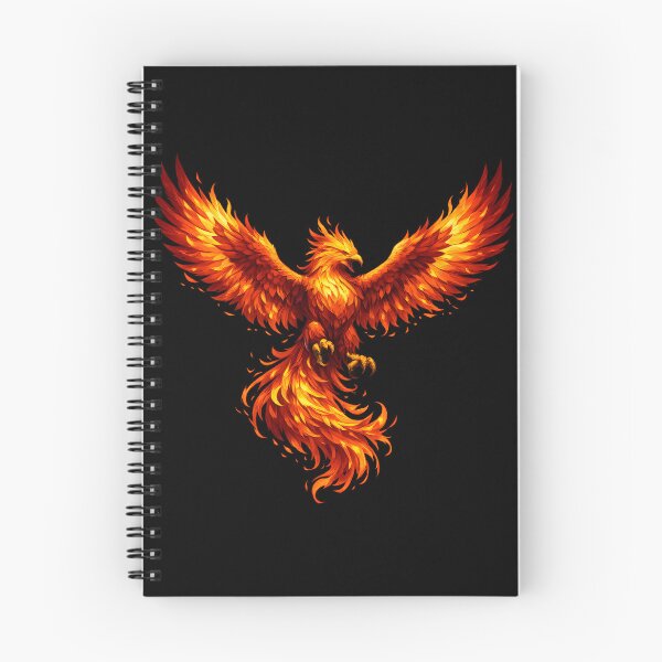 Item preview, Fiery Phoenix Rising From Ashes Illustration – Mythical Fire Bird Rebirth Design, Inspirational Fantasy Phoenix Art  T-Shirts, Stickers designed and sold by Motifai.