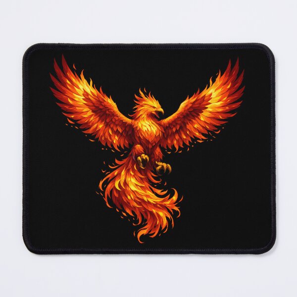 Item preview, Fiery Phoenix Rising From Ashes Illustration – Mythical Fire Bird Rebirth Design, Inspirational Fantasy Phoenix Art T-Shirts, Stickers designed and sold by Motifai.