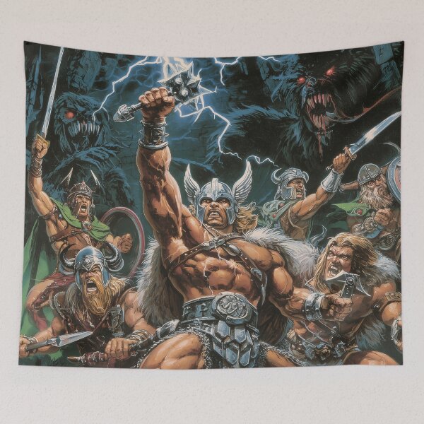 Item preview, Thunder of the North: Viking Warriors vs Shadow Beasts designed and sold by MythichMash.