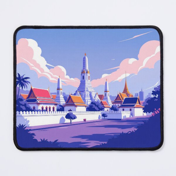 Item preview, Bangkok Temple Skyline – Pastel Thailand Travel Illustration designed and sold by KiraChie.