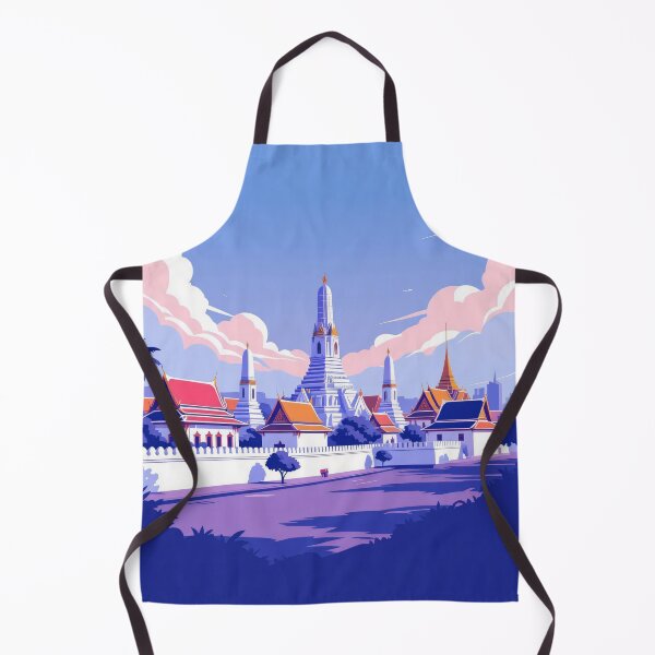 Item preview, Bangkok Temple Skyline – Pastel Thailand Travel Illustration designed and sold by KiraChie.