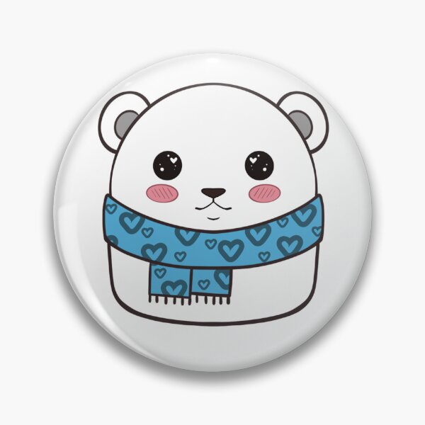 Item preview, Polar bear with a blue scarf designed and sold by SummerKittyArtz.