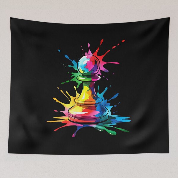Item preview, Chess Pawn Piece Colorful Ink Splash Splatter Colors designed and sold by Boutkimaewab.