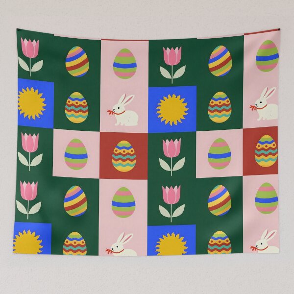 Aperçu de l'œuvre Coussin décoratif à motif de Pâques créée et vendue par FestivityFinds.