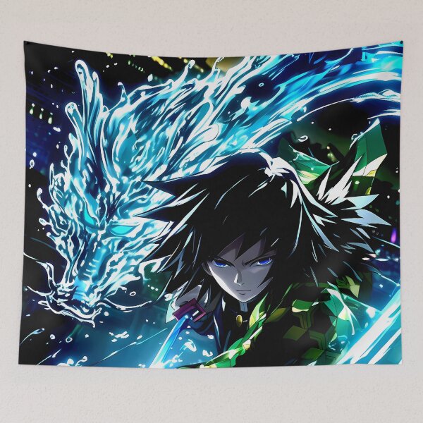 Item preview, Giyu Tomioka Demon Slayer Anime Water Dragon Attack Spectacle designed and sold by Tokyonomad.