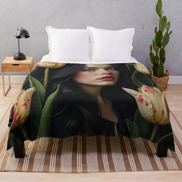 Item preview, Crimson Whisper Tulips - Dark Botanical Beauty Portrait designed and sold by Oonward2021.