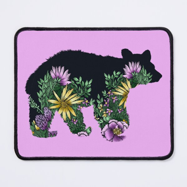 Item preview, Wildflower Illustration Bear Black Bear Silhouette designed and sold by CampK80.