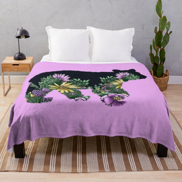 Item preview, Wildflower Illustration Bear Black Bear Silhouette designed and sold by CampK80.