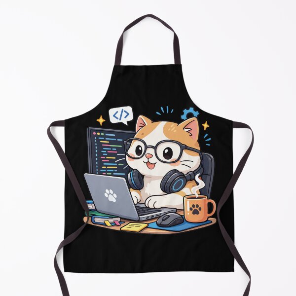 Item preview, Cute Cat Programmer Coding on Laptop Kawaii Developer Sticker designed and sold by KitzArt.