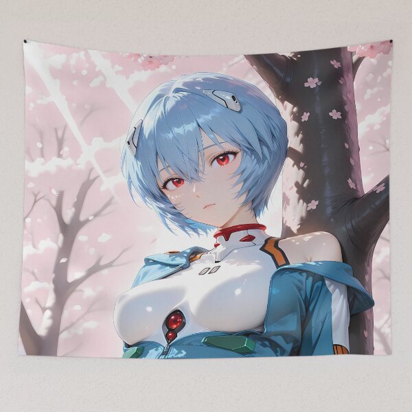 Item preview, Rei Ayanami Neon Genesis Evangelion Anime Girl Waifu Sakura Spring designed and sold by Tokyonomad.