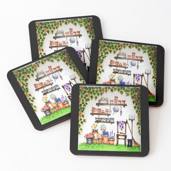 Item preview, Rustic Garden Haven: Cozy Gardening Corner Illustration	 designed and sold by Tina1Creates.