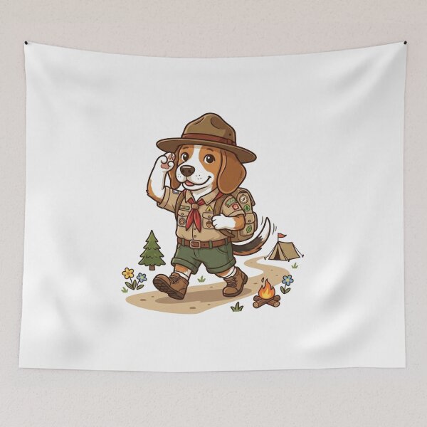 Item preview, Beagle Scout Retro Adventure - Cute Dog Hiking & Camping Design designed and sold by PopPizzazz.
