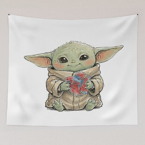 Item preview, BABY YODA WITH BETTA FISH designed and sold by LIS AND MELIVERSO.