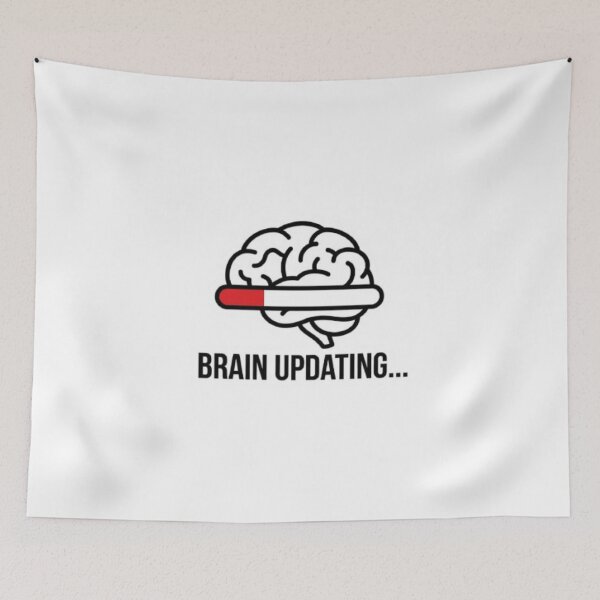 Item preview, Brain Updating Sticker – Funny Tech Burnout Humor – Minimal Brain Loading Design designed and sold by Vegasstickers.