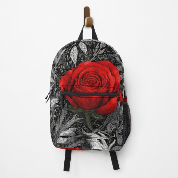 Item preview, Zen doodle bright red rose contrast designed and sold by dcrc.