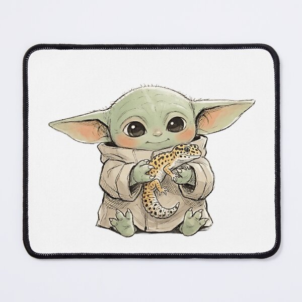 Item preview, BABY YODA WITH LEOPARD GECKO designed and sold by LIS AND MELIVERSO.