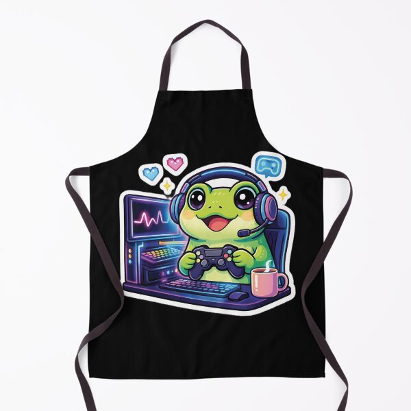 Item preview, Funny Frog Gamer Neon Gaming Setup Cartoon Sticker designed and sold by KitzArt.