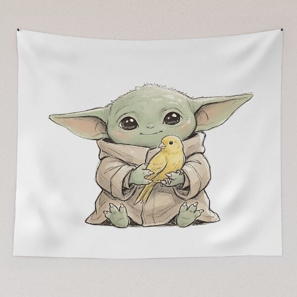Item preview, BABY YODA WITH CANARY designed and sold by LIS AND MELIVERSO.