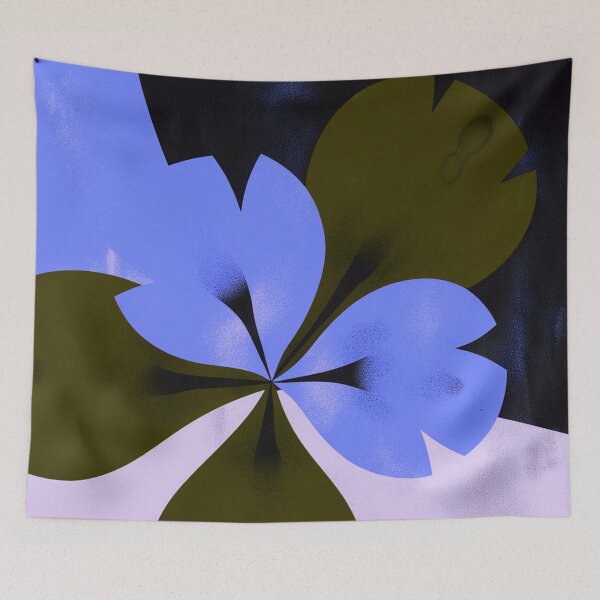 Item preview, Modern Blue Floral Abstraction designed and sold by joycrysstudio.