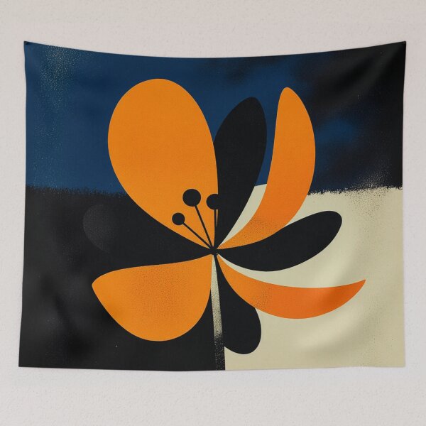 Item preview, Vibrant Orange Floral Abstraction designed and sold by joycrysstudio.