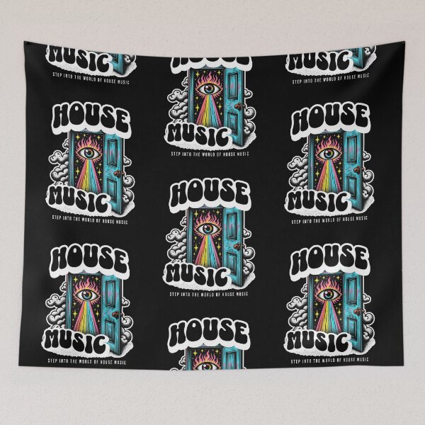 Item preview, HOUSE MUSIC  - Rainbow Eye (White)  designed and sold by Discothreadz.