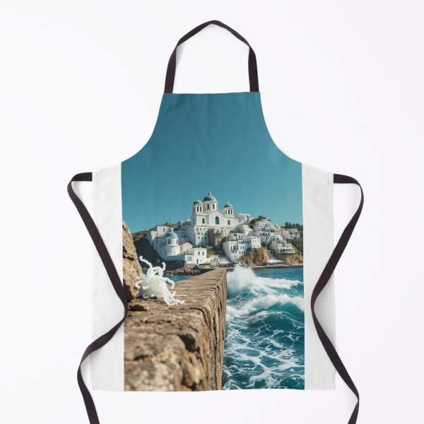 Item preview, White Greek Church on Coastal Cliff designed and sold by Vida e Arte.