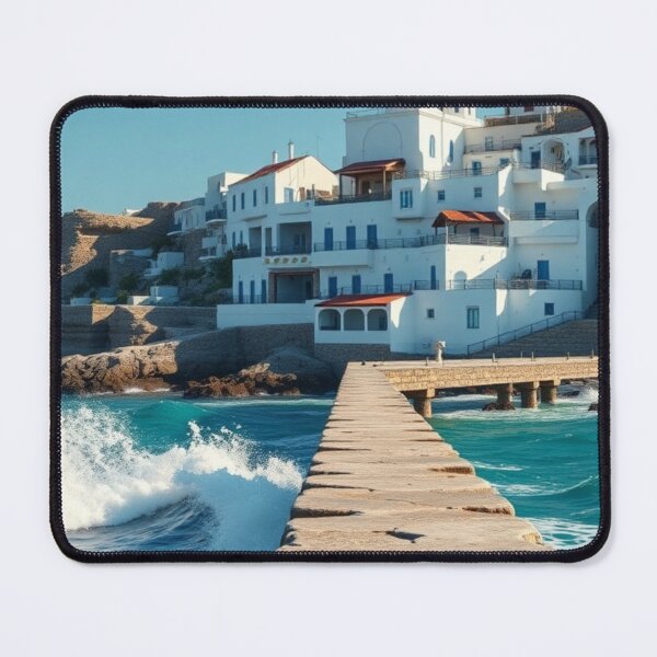 Item preview, White Greek Architecture by Crashing Turquoise Waves designed and sold by Jade Ado.
