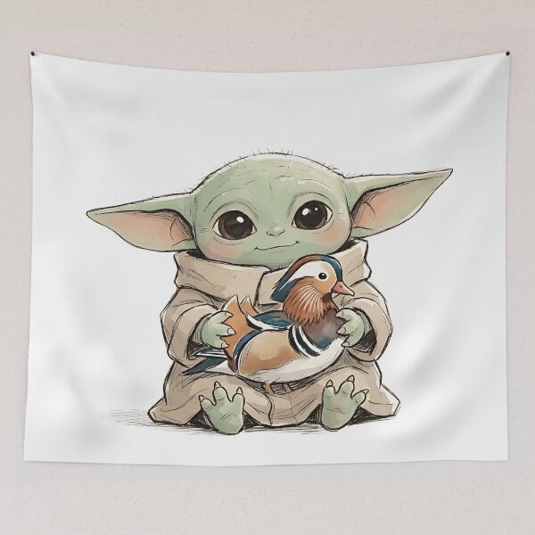 Item preview, BABY YODA WITH MANDARIN DUCK designed and sold by LIS AND MELIVERSO.