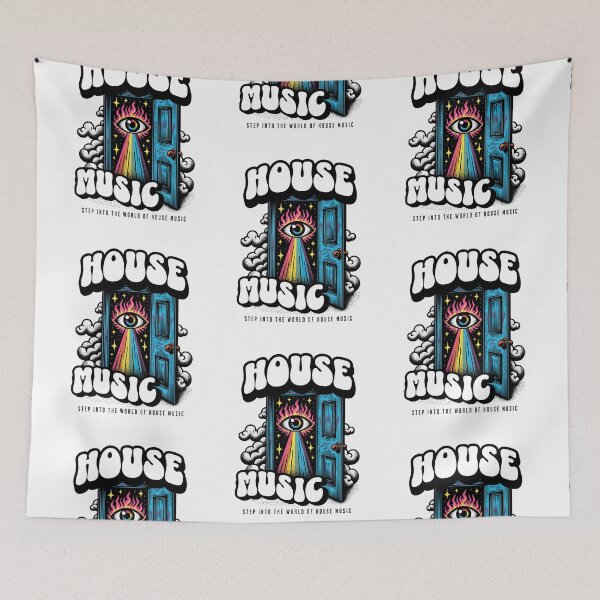 Item preview, HOUSE MUSIC  - Rainbow Eye (Black) designed and sold by Discothreadz.