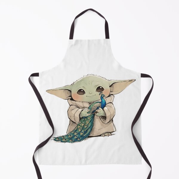 Item preview, BABY YODA WITH PEACOCK designed and sold by LIS AND MELIVERSO.