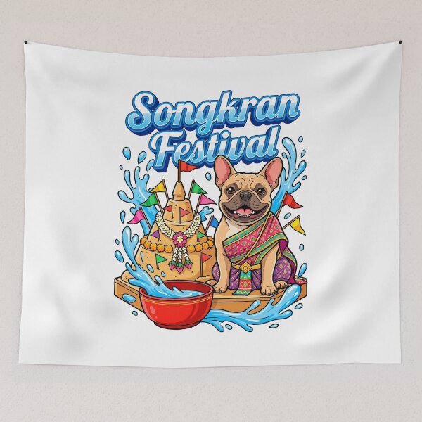 Item preview, French Bulldog Thai Traditional Dress Sandcastle Songkran Festival designed and sold by Tong4130.