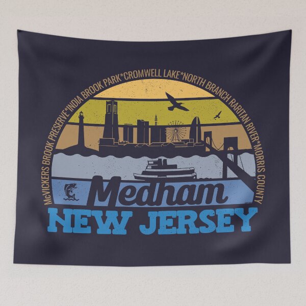 Item preview, Mendham New Jersey Sunset Retro Vintage Local Pride Logo designed and sold by CRHPOD20.
