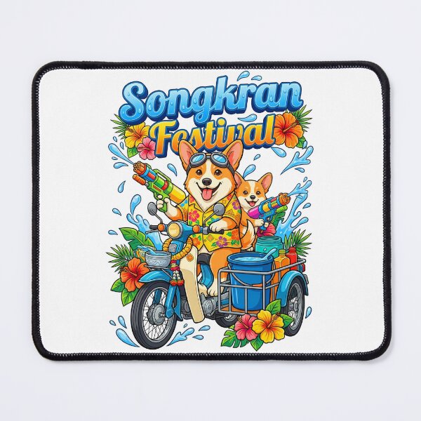 Item preview, Corgi Riding Vintage Motorcycle Water Gun Songkran Celebration designed and sold by Tong4130.