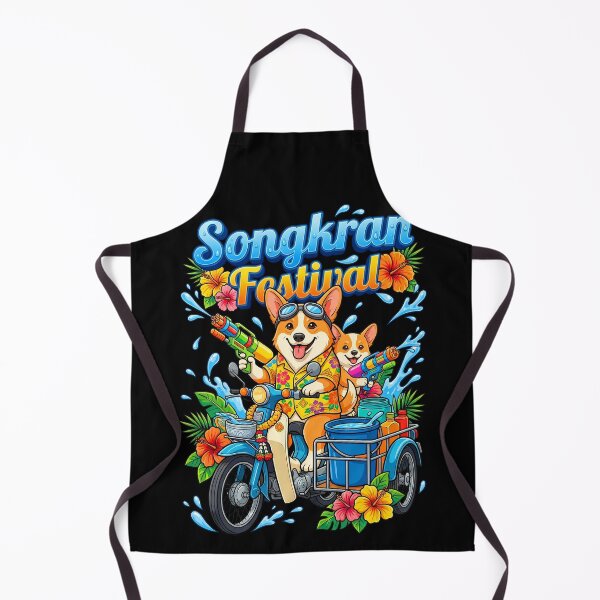 Item preview, Corgi Riding Vintage Motorcycle Water Gun Songkran Celebration designed and sold by Tong4130.