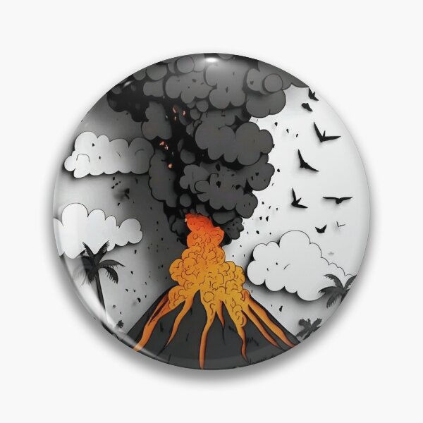 Item preview, Volcanic Eruption Illustration Tropical Island Art designed and sold by Desain13.
