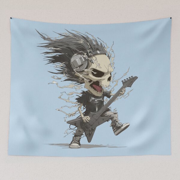 Item preview, Rocker Skeleton playing guitar designed and sold by SubliHardDraws.