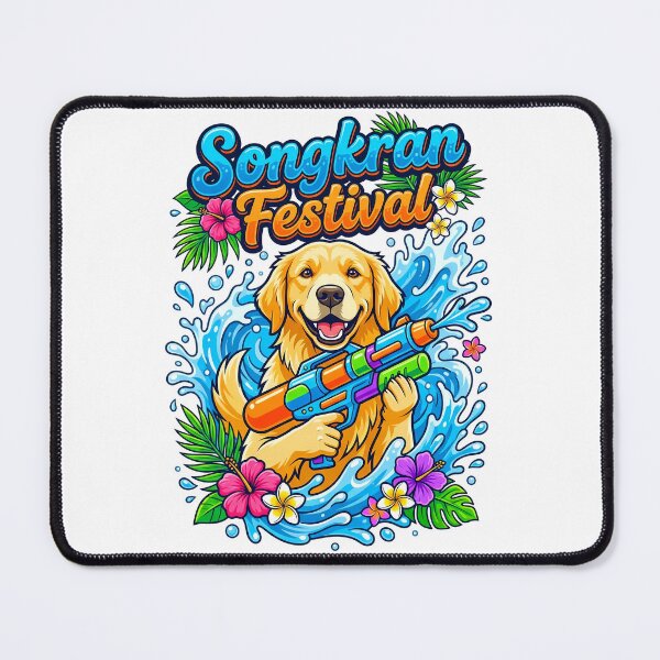 Item preview, Golden Retriever Water Gun Party Songkran Festival Art designed and sold by Tong4130.