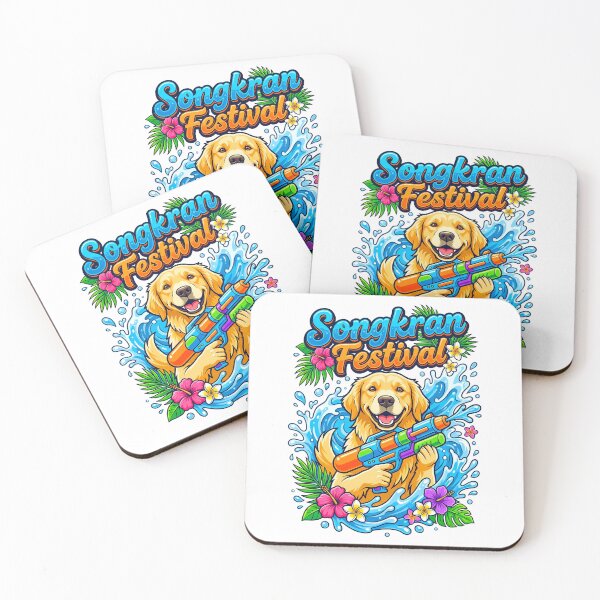 Item preview, Golden Retriever Water Gun Party Songkran Festival Art designed and sold by Tong4130.